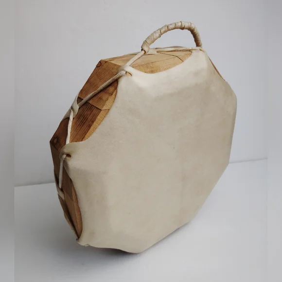 Vintage Native American Handmade Double Sided 12" Drum Rawhide - Wood, Beautiful - Picture 3 of 8